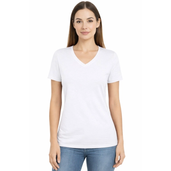 T-shirt Damski biały dekolt w serek roz. M – koszulka t-shirt robocza – odzież firmowa